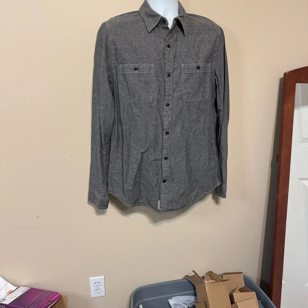 Denim & Supply Ralph Lauren Charcoal Button-Down Shirt size Large - Picture 2 of 12